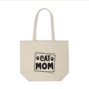 Cat Mom Custom Canvas Tote Bag